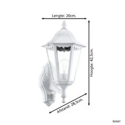 EGLO Navedo - Buitenverlichting - Wandlamp - 1 Lichts - Wit - Helder -Winkel Voor Woonverlichting 1000070429 0103