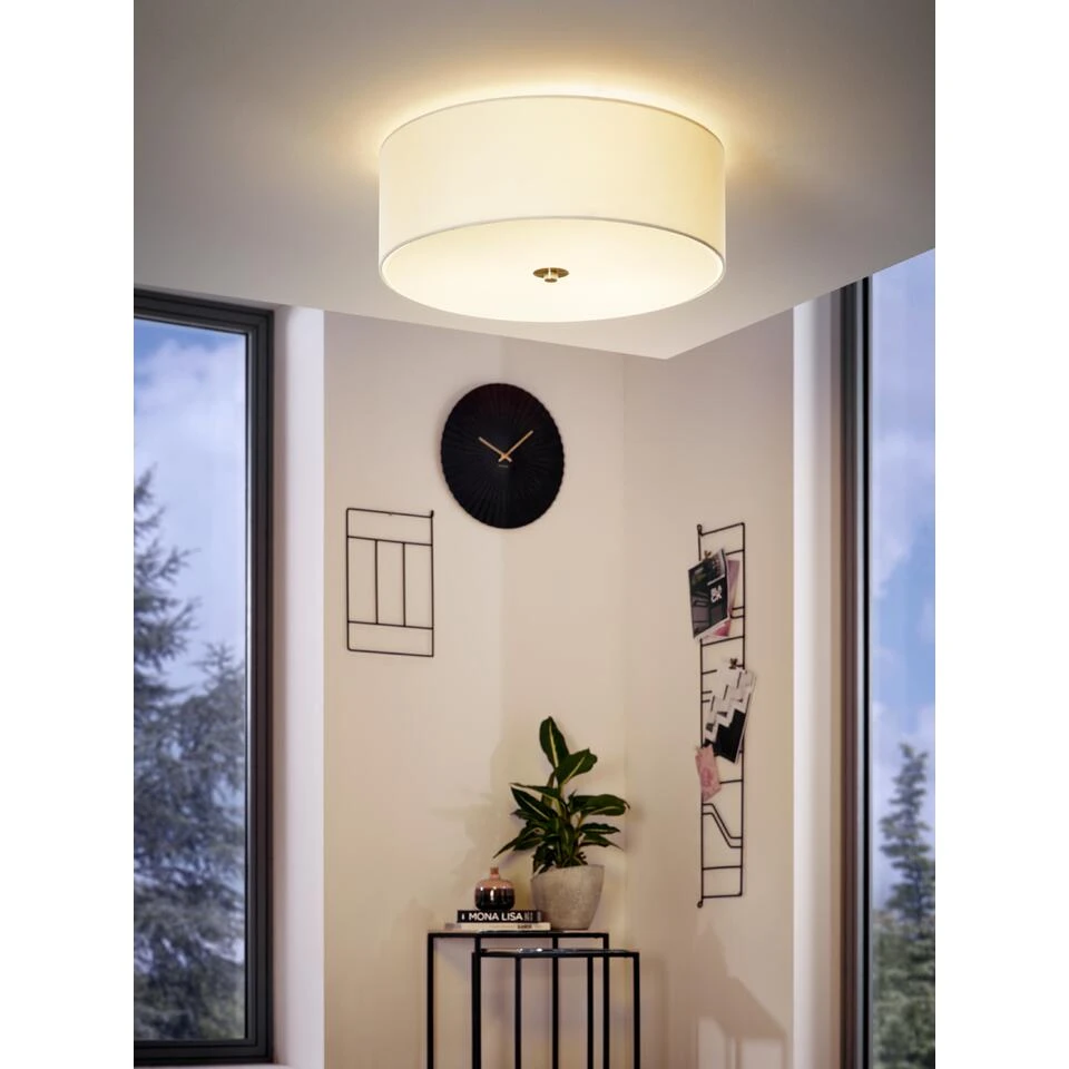 EGLO Pasteri - Plafondlamp - 3 Lichts - ø475 mm. - Nikkel-Mat - Wit 6 EGLO Pasteri - Plafondlamp - 3 Lichts - ø475 mm. - Nikkel-Mat - Wit - Afbeelding 4