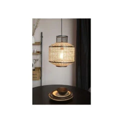 Giga Meubel Hanglamp Rotan & Metaal - 30x30x35cm - Lamp Carmen -Winkel Voor Woonverlichting 1000073828 0102
