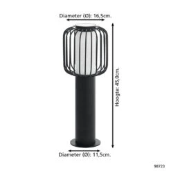 EGLO Ravello Sokkellamp Buiten - E27 - 45 Cm - Zwart -Winkel Voor Woonverlichting 1000076445 0103