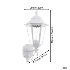 Eglo - Buiten-Wandlamp Opwaarts Wit Navedo -Winkel Voor Woonverlichting 1000076845 0103