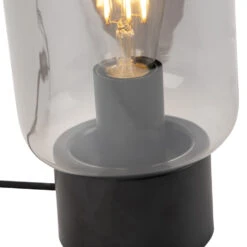 QAZQA Design Tafellamp Zwart Met Smoke Glas - Bliss Cute -Winkel Voor Woonverlichting 1000077134 0103