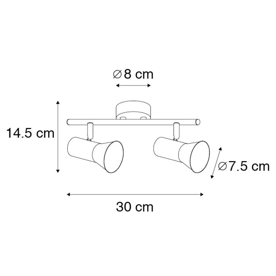 QAZQA Plafondspot Brons Draai- En Kantelbaar - Karin 2 5 QAZQA Plafondspot Brons Draai- En Kantelbaar - Karin 2 - Afbeelding 3