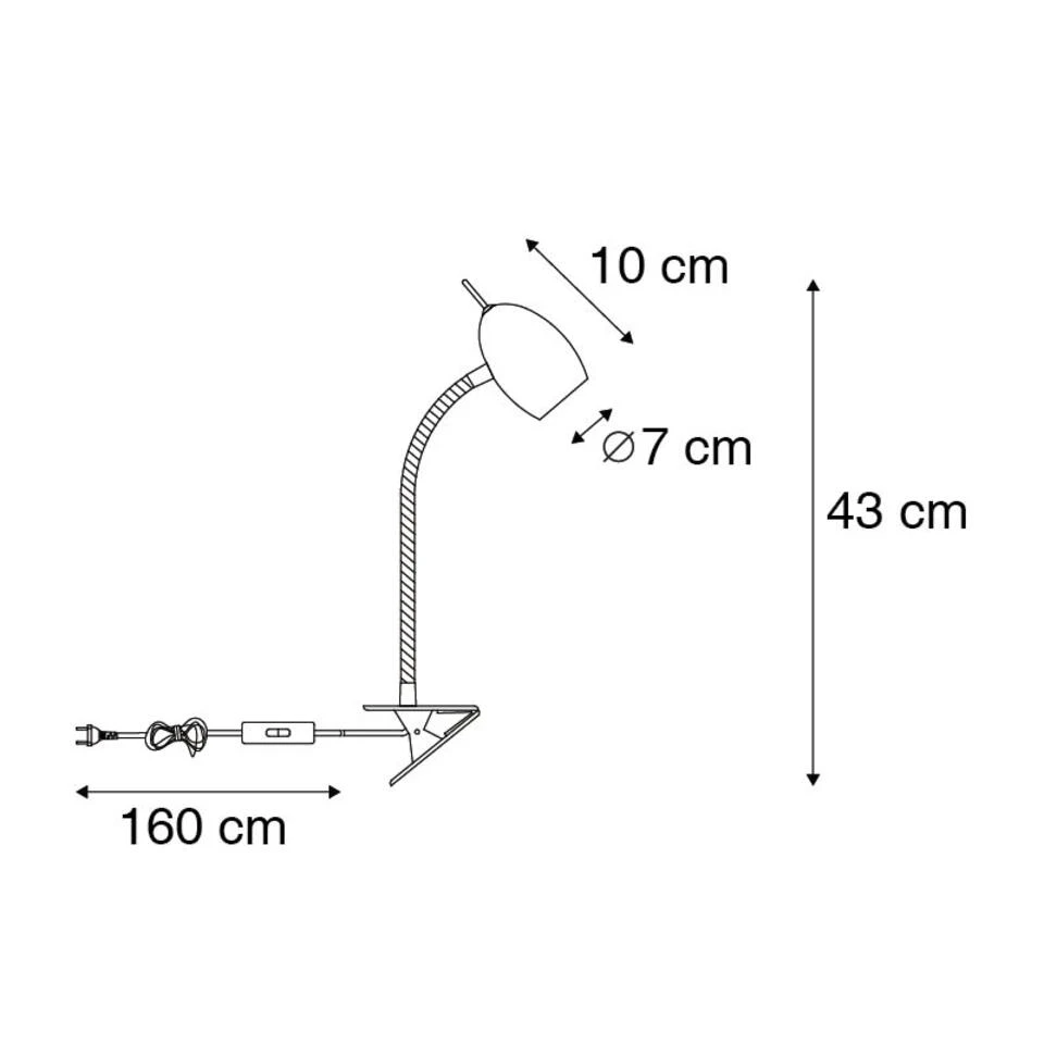 QAZQA Design Klemspot Wit Met Flexarm - Egg 5 QAZQA Design Klemspot Wit Met Flexarm - Egg - Afbeelding 3