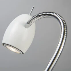 QAZQA Design Klemspot Wit Met Flexarm - Egg 9 QAZQA Design Klemspot Wit Met Flexarm - Egg -Winkel Voor Woonverlichting 1000078761 0103