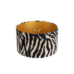 QAZQA Velours Lampenkap Zebra Dessin 35/35/20 Gouden Binnenkant -Winkel Voor Woonverlichting 1000078791 0101