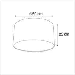 QAZQA Velours Lampenkap Bloemen Dessin 50/50/25 -Winkel Voor Woonverlichting 1000078795 0102
