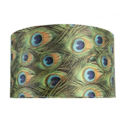 QAZQA Velours Lampenkap Pauw Dessin 35/35/20 Met Gouden Binnenkant -Winkel Voor Woonverlichting 1000078796 0103