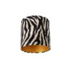 QAZQA Velours Lampenkap Zebra Dessin 25/25/25 Gouden Binnenkant -Winkel Voor Woonverlichting 1000078798