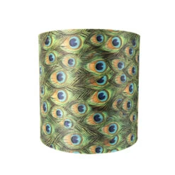 QAZQA Velours Lampenkap Pauw Dessin 40/40/40 Met Gouden Binnenkant -Winkel Voor Woonverlichting 1000078800 0103