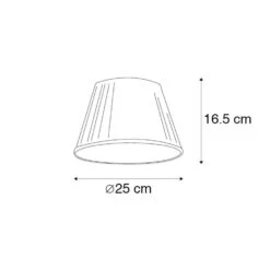 QAZQA Plisse Lampenkap Wit 25/16,5 Cm -Winkel Voor Woonverlichting 1000078802 0102