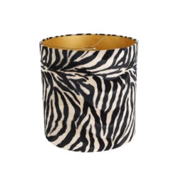 QAZQA Velours Lampenkap Zebra Dessin 40/40/40 Gouden Binnenkant 7 QAZQA Velours Lampenkap Zebra Dessin 40/40/40 Gouden Binnenkant -Winkel Voor Woonverlichting 1000078805 0101