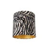 QAZQA Velours Lampenkap Zebra Dessin 40/40/40 Gouden Binnenkant -Winkel Voor Woonverlichting 1000078805