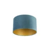 QAZQA Velours Lampenkap Blauw 35/35/20 Met Gouden Binnenkant -Winkel Voor Woonverlichting 1000078806