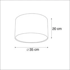 QAZQA Velours Lampenkap Zwart 35/35/20 -Winkel Voor Woonverlichting 1000078808 0102