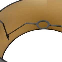 QAZQA Katoenen Lampenkap Zwart 45/50/28 Met Gouden Binnenkant -Winkel Voor Woonverlichting 1000078809 0103