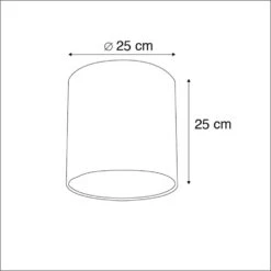 QAZQA Velours Lampenkap Bloemen Dessin 25/25/25 Gouden Binnenkant -Winkel Voor Woonverlichting 1000078818 0102