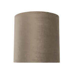 QAZQA Velours Lampenkap Taupe 25/25/25 Met Gouden Binnenkant -Winkel Voor Woonverlichting 1000078825 0103