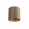 QAZQA Velours Lampenkap Taupe 25/25/25 Met Gouden Binnenkant -Winkel Voor Woonverlichting 1000078825
