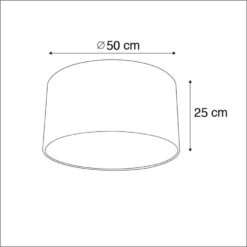 QAZQA Velours Lampenkap Geel 50/50/25 Met Gouden Binnenkant -Winkel Voor Woonverlichting 1000078837 0102