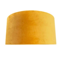 QAZQA Velours Lampenkap Geel 50/50/25 Met Gouden Binnenkant -Winkel Voor Woonverlichting 1000078837 0103