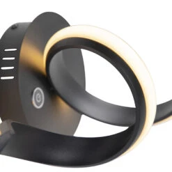 QAZQA Design Wandlamp Zwart 3-stap Touchdimmer Incl. LED - Twisted -Winkel Voor Woonverlichting 1000078853 0101