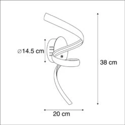 QAZQA Design Wandlamp Zwart 3-stap Touchdimmer Incl. LED - Twisted -Winkel Voor Woonverlichting 1000078853 0102