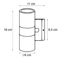 QAZQA Buitenwandlamp Zwart 2-lichts IP44 - Duo -Winkel Voor Woonverlichting 1000078864 0102