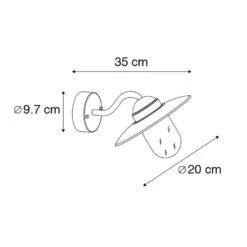 QAZQA Buitenwandlamp Zink IP44 - Munich -Winkel Voor Woonverlichting 1000078870 0102