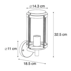 QAZQA Design Buiten Wandlamp Zwart IP44 - Schiedam -Winkel Voor Woonverlichting 1000078876 0102