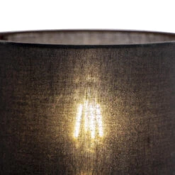 QAZQA Moderne Wandlamp Zwart Met Katoenen Kap - Stacca -Winkel Voor Woonverlichting 1000078881 0103