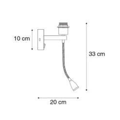 QAZQA Moderne Wandlamp Staal Met Flexarm - Brescia Combi -Winkel Voor Woonverlichting 1000078884 0102