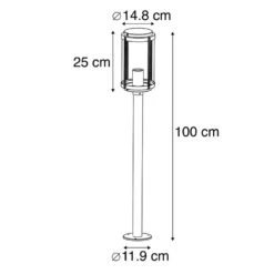 QAZQA Design Staande Buitenlamp Zwart 100 Cm IP44 - Schiedam -Winkel Voor Woonverlichting 1000080961 0102