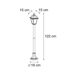 QAZQA Klassieke Lantaarn Antiek Goud 122 Cm IP44 - Capital -Winkel Voor Woonverlichting 1000080964 0102