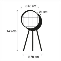 QAZQA Industriële Vloerlamp Grijs Tripod - Barrel -Winkel Voor Woonverlichting 1000080987 0102