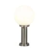QAZQA Moderne Buitenlamp Paal Staal RVS 50 Cm - Sfera -Winkel Voor Woonverlichting 1000080988
