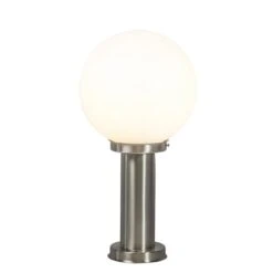 QAZQA Moderne Buitenlamp Paal Staal RVS 50 Cm - Sfera