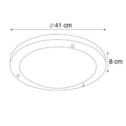 QAZQA Moderne Plafonnière Staal 41 Cm IP44 - Yuma -Winkel Voor Woonverlichting 1000081428 0102