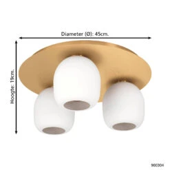 EGLO Manzanares Plafondlamp - E27 - Ø 45 Cm - Wit 8 EGLO Manzanares Plafondlamp - E27 - Ø 45 Cm - Wit -Winkel Voor Woonverlichting 1000084163 0103