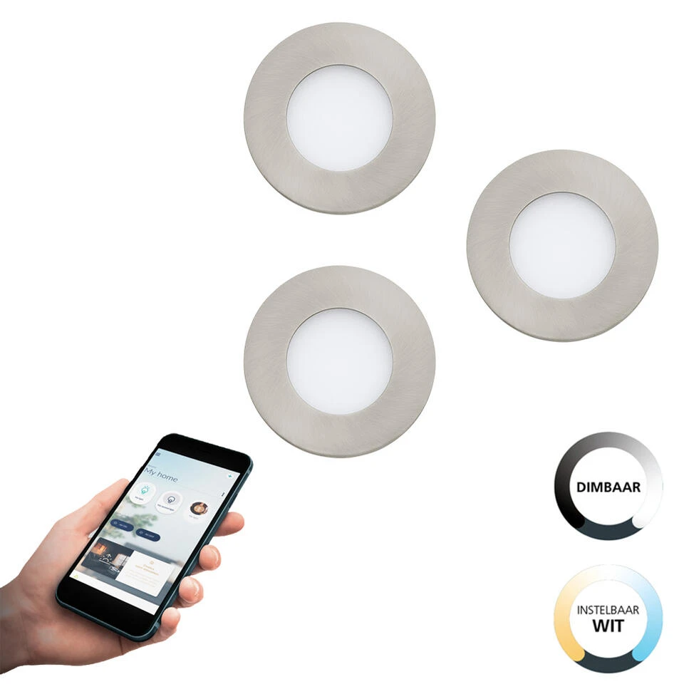 EGLO Connect.z Fueva-Z Smart Inbouwlamp - Ø 8,5 Cm - Grijs/Wit 5 EGLO Connect.z Fueva-Z Smart Inbouwlamp - Ø 8,5 Cm - Grijs/Wit - Afbeelding 3