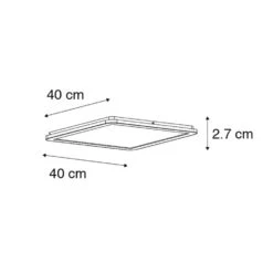 QAZQA Plafonnière Zwart 40 Cm Incl. LED 3-staps Dimbaar IP44 - Steve -Winkel Voor Woonverlichting 1000084660 0102