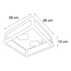 QAZQA Moderne Vierkante Buitenplafondlamp Staal 2-lichts - Rotterdam -Winkel Voor Woonverlichting 1000084664 0102