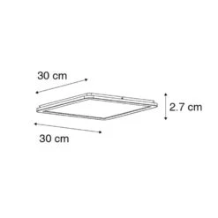 QAZQA Plafonnière Zwart 30 Cm Incl. LED 3-staps Dimbaar IP44 - Steve -Winkel Voor Woonverlichting 1000084665 0102