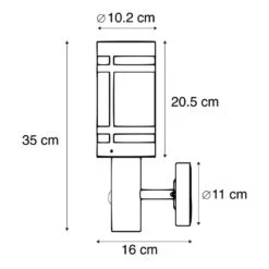 QAZQA Buitenwandlamp Zwart Met Bewegingssensor IP44 - Gleam 8 QAZQA Buitenwandlamp Zwart Met Bewegingssensor IP44 - Gleam -Winkel Voor Woonverlichting 1000084673 0102