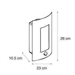 QAZQA Moderne Buitenwandlamp Staal Bewegingssensor IP44 - Emmerald 1 8 QAZQA Moderne Buitenwandlamp Staal Bewegingssensor IP44 - Emmerald 1 -Winkel Voor Woonverlichting 1000084674 0102