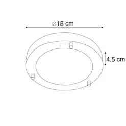 QAZQA Moderne Plafonnière Staal 18 Cm IP44 - Yuma -Winkel Voor Woonverlichting 1000084684 0102