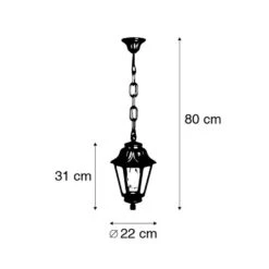 QAZQA Landelijke Buitenhanglamp Zwart IP44 - Anna -Winkel Voor Woonverlichting 1000084686 0102