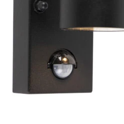 QAZQA Buitenwandlamp Zwart Met Bewegingssensor IP44 - Solo -Winkel Voor Woonverlichting 1000084688 0103
