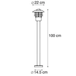 QAZQA Moderne Buitenlamp Zwart 100 Cm IP44 - Prato -Winkel Voor Woonverlichting 1000084712 0102