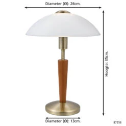 Eglo Solo 1 - Tafellamp - 1 Lichts- Ø260mm. - Brons, Noot - Wit -Winkel Voor Woonverlichting 1000085405 0103
